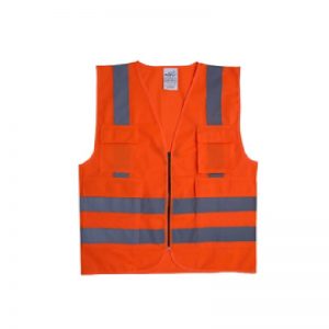 vaultex-sbq-executive-fabric-vest-5-pockets-reflective-tape-and-zip-closure-orangepack-of-10
