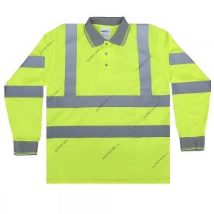 Vaultex EHM Reflective Full Sleeve Polo T-shirt Yellow/grey (MOQ of 4Pcs)