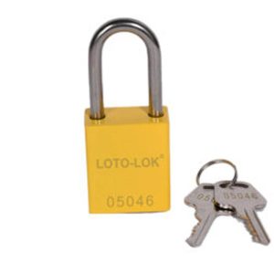 Loto Lok PD-ALYLKDS38 Aluminium Safety Padlock Yellow(MOQ of 2 Pcs)
