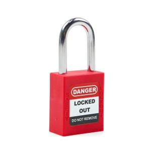 LOCKD Padlock Steel Neck with 2 Key, 38 mm Red (MOQ - 4 Pcs)