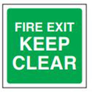 Safe Fire Exit Keep Clear Sign Square