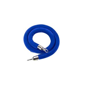 CH 325BU Blue Velvet Stanchion Rope For Connecting Two Queue Poles