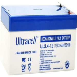 Ultracell - Rechargeable VRLA Lead Acid Battery - UL3.4-12
