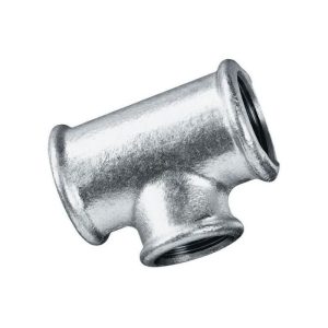 Malleable Iron Pipe Fitting Reducing Tee, Galvanized Finish