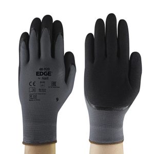 Ansell - Edge Nitrile Palm Dipped Polyester Liner Gloves, MOQ-24 Pairs - 48-920
