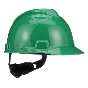 msa-v-gard-cap-half-brim-green-with-fast-trac-iii-suspension-non-vented
